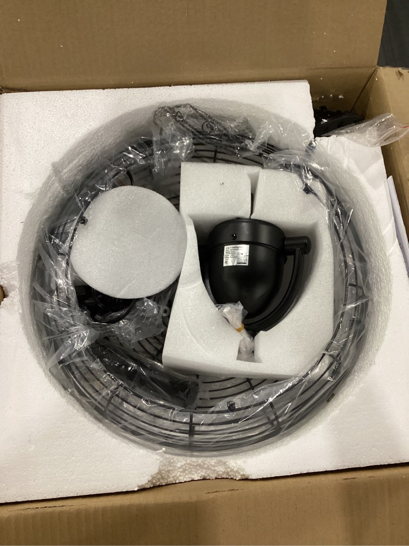 Condition photo showing Good Condition for lediary wall mount fan with remote 16 inch small ceiling fans with plug in cord, 6 speed, adjustable tilt, wall mounted fan indoor tabletop for garage shop corner-black 16 inch black