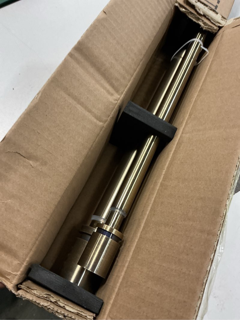 Condition photo showing As Is for Double Curtain Rod 36 to 72 Inch,1 Inch Heavy Duty Curtain Rods for Windows with Solid Aluminum Cylindrical Finials and Bracket,1’’ Front and 5/8’’ Back Telescoping Double Drapery Rod,Antique Bronze Antique Bronze 36-72"