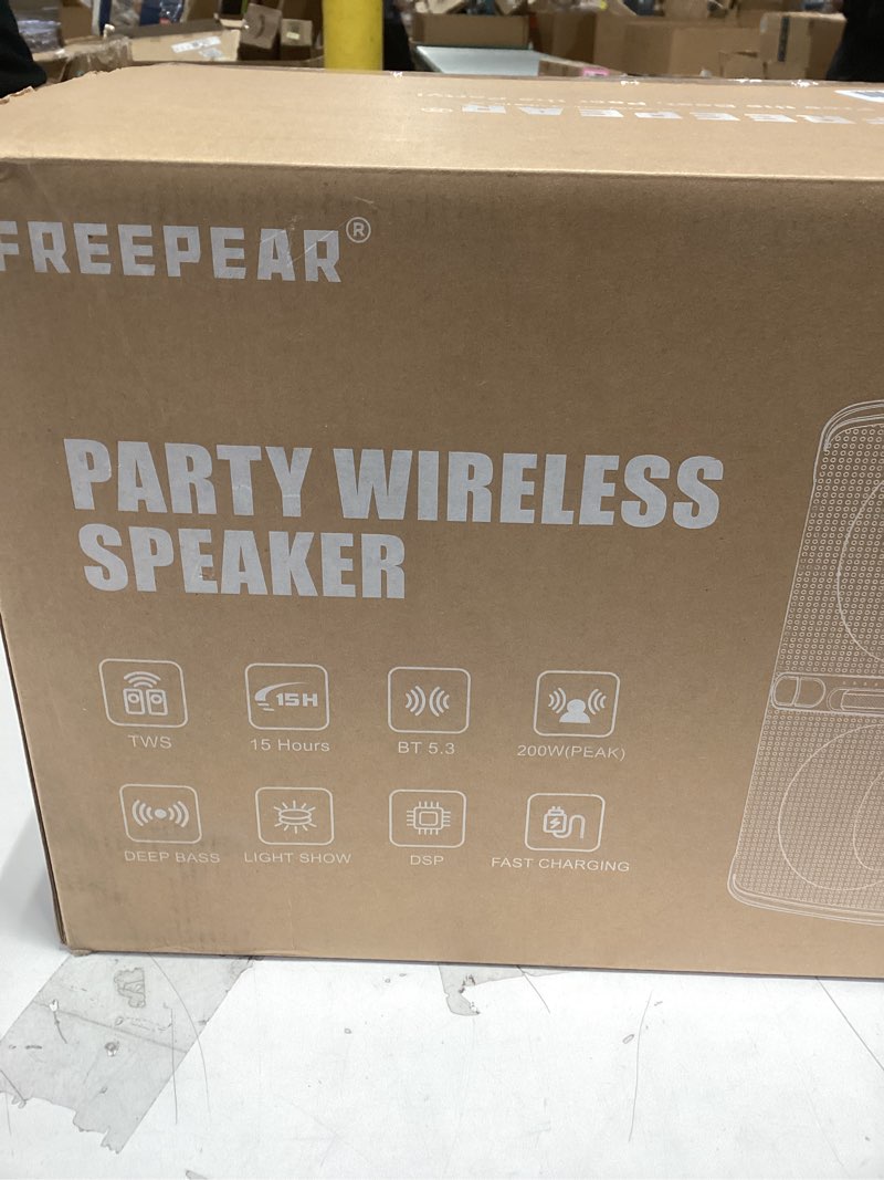 Condition photo showing New/Like New for Party Bluetooth Speaker - 240W Peak Loud Speaker, Dazzling Light Show, Deep Bass, IPX4 Waterproof, 15H Battery, TWS Pairing, BT 5.3 Wireless, Portable for Home/Outdoor/Beach/Pool Party