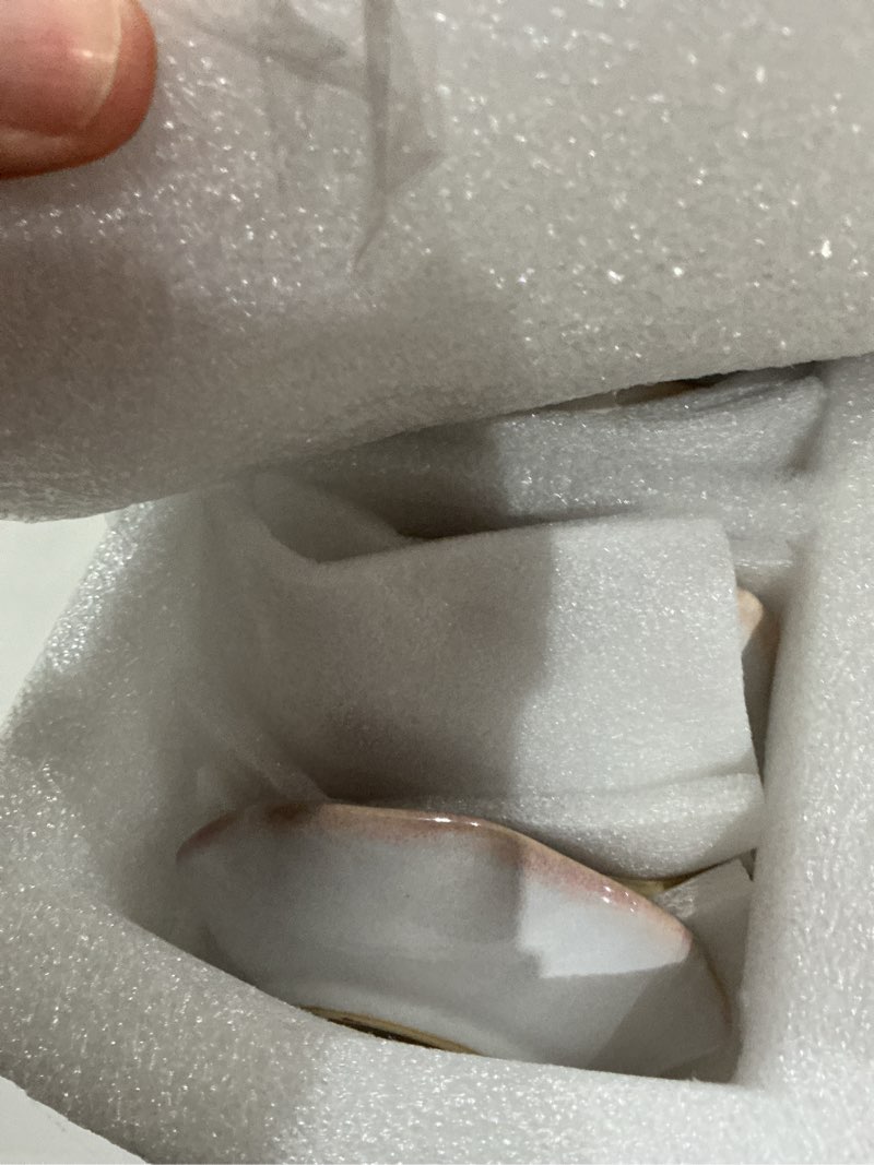 Condition photo showing Good Condition for teenyyou 8 pcs ceramic jewelry dish bulk trinket jewelry tray lotus leaf small ring dish for earrings, rings, key bowl(pink)