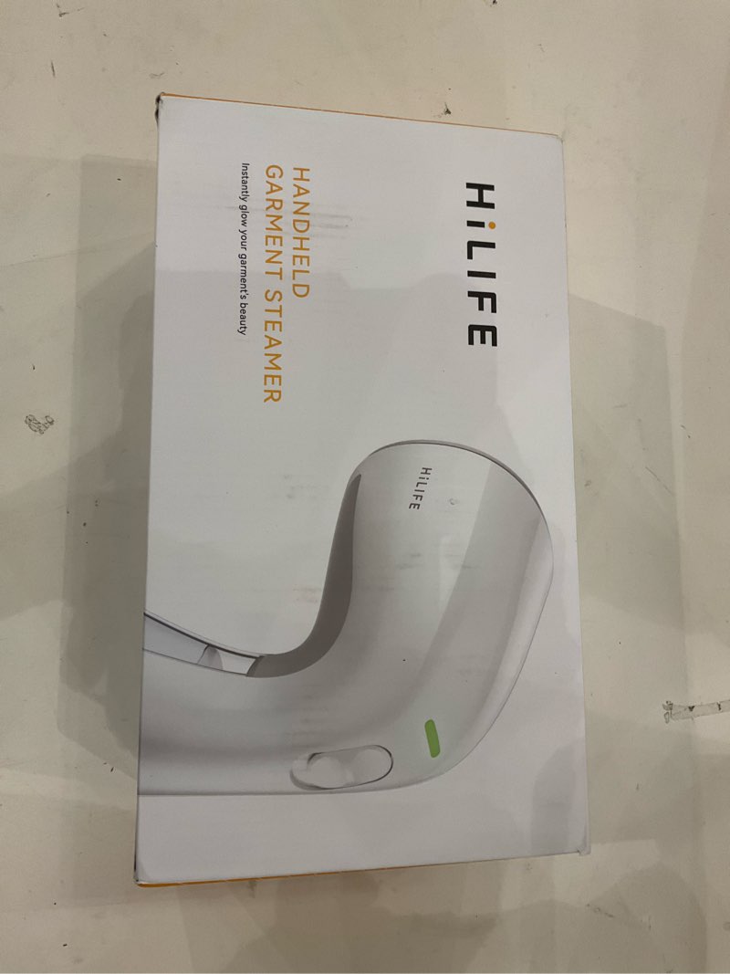 Condition photo showing New/Like New for hilife upgraded steamer for clothes, handheld portable design, 1100w powerful steam, 300ml larger tank & no leak tech, 30s fast heat-up, quick wrinkle remover, compact size for travel, only 120v a-white