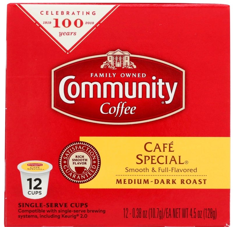 (( best by date/06/09/2026))6 pack community coffee cafe special, 12 count single serve coffee pods, medium dark roast, compatible with keurig k-cup brewers, café special
