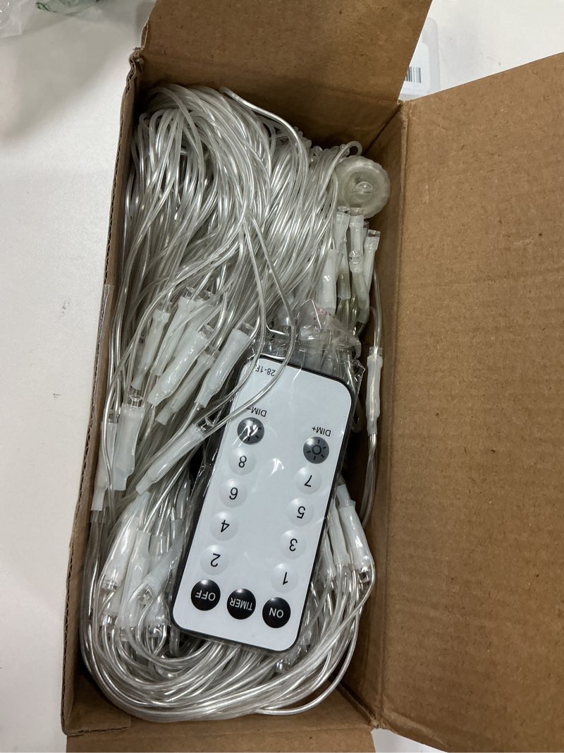 Condition photo showing Good Condition for JMEXSUSS Outdoor Net Lights Waterproof, 12ft x 5ft with 8 Modes Remoter, 360 LED Plug in Net Lights for for Bush Patio Christmas Tree Decor (Clear Wire, White) White 360 LED