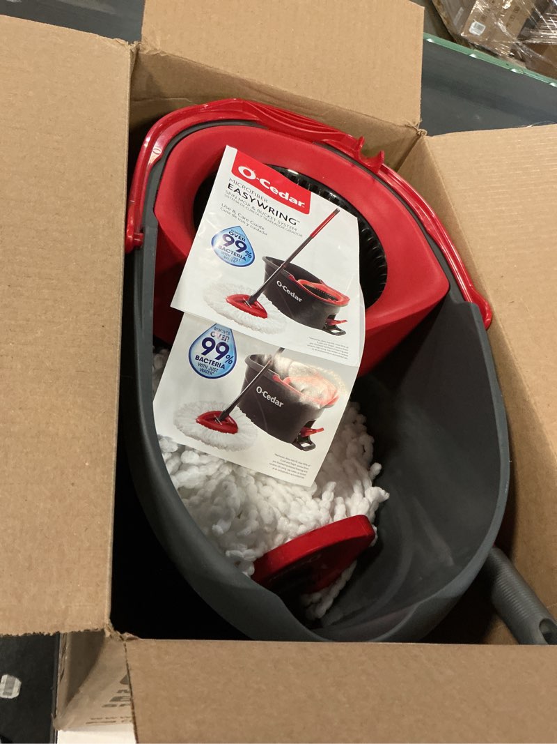 Condition photo showing Good Condition for O-Cedar Easywring Microfiber Spin Mop & Bucket Floor Cleaning System with 3 Extra Refills Spin Mop Bucket with 3 Extra Refills