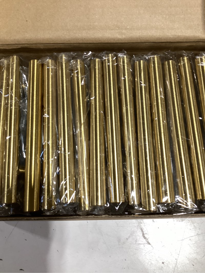 Condition photo showing As Is for plustool 30pack 3''hole centers gold cabinet handles-brushed brass cabinet pulls gold dresser drawer pulls-stainless steel door hardware for kitchen bathroom bedroom furniture-5''overall length gold 30