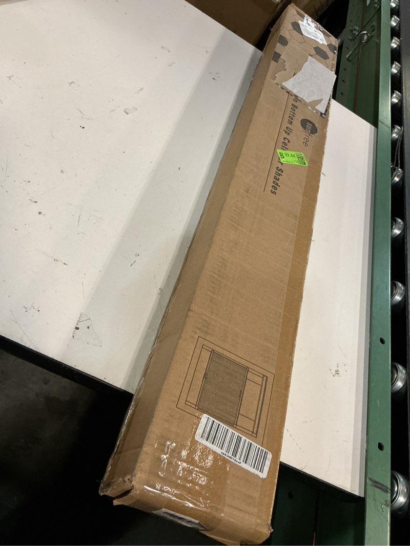 Condition photo showing New/Like New for sunfree top down bottom up cellular blinds,cellular shades blackout, honeycomb window shade for windows, 34" w x 72" h, white(light filtering) light filtering-white 34"w x 72"h