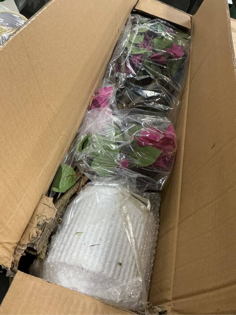Condition photo showing New/Like New for 5FT Artificial Bougainvillea Tree, Faux Silk Floral Tree Bougainvillea Plant with Flowers in Plastic Pot for Home Office Garden Indoor Outdoor Decor