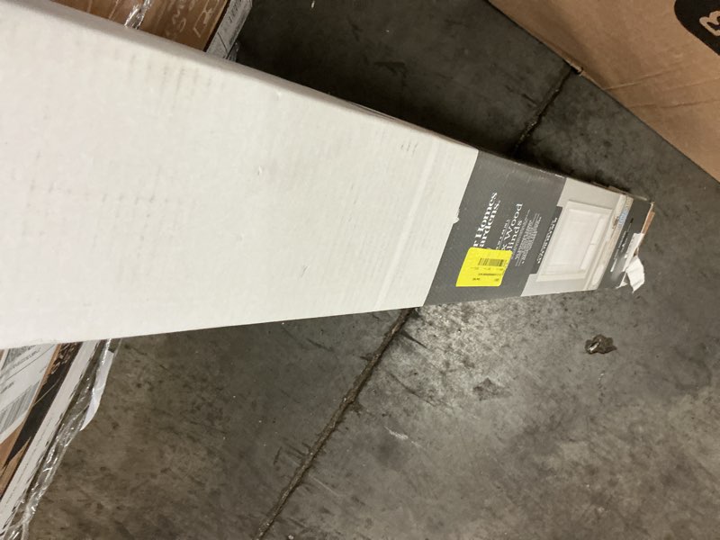 Condition photo showing As Is for better homes & gardens 2" cordless faux wood horizontal blinds, white, 35" w x 48" l