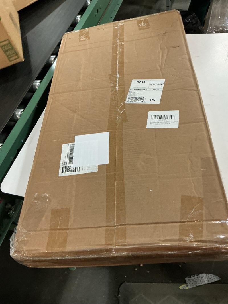 Condition photo showing Good Condition for 15.8''wx31.5'd'x37.1''h pneumatic hospital bed table adjustable tv tray table, overbed bedside table with wheels,rolling bedside desk,medical desk laptop cart for hospital home use,white