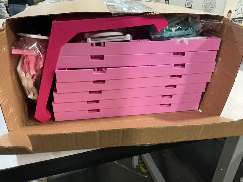 Condition photo showing Good Condition for Pink Villa Playset for Girls Ages 3-7, 4-Story 10-Room House with 2 Dolls, Furniture & Accessories, Pretend Play Toddler Toy, Birthday Gifts for Kids 3-8