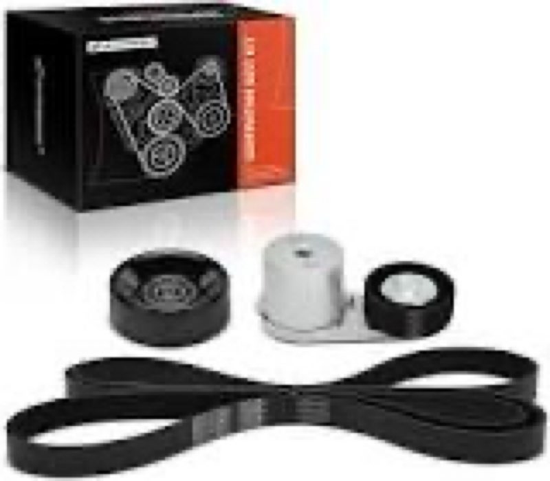 a-premium engine serpentine belt drive kit with tensioner & idler pulley compatible with chevrolet c