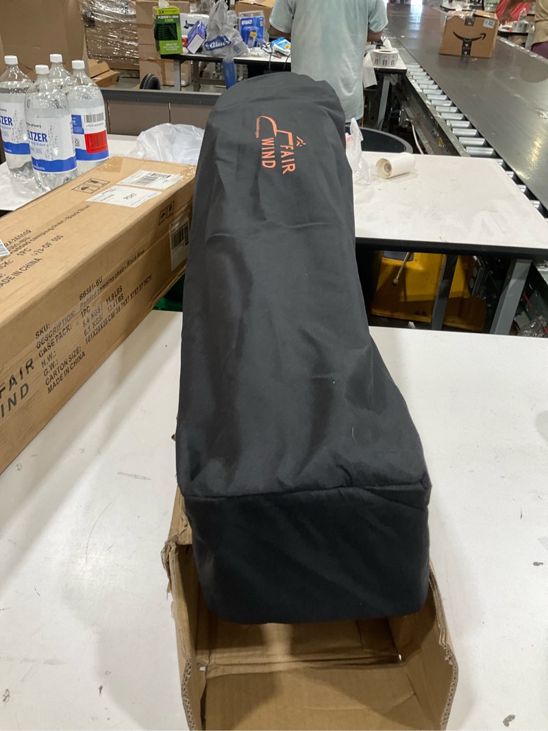 Condition photo showing New/Like New for fair wind oversized padded camping chair heavy duty quad fold arm chair portable for outdoor - support 500lbs, grey, steel frame black single pack
