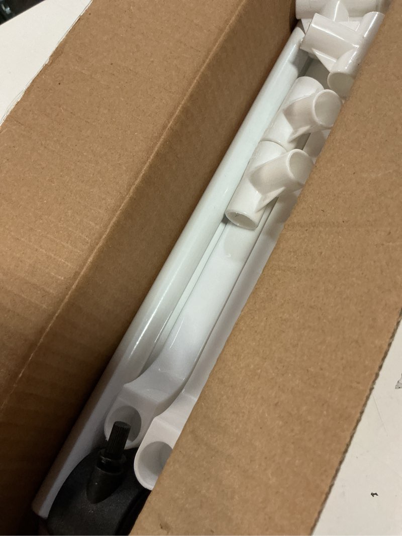 Condition photo showing As Is for clothing rack on wheels stable sturdy wardrobe heavy duty metal garment rack white| home décor | interior decoration | outdoor décor