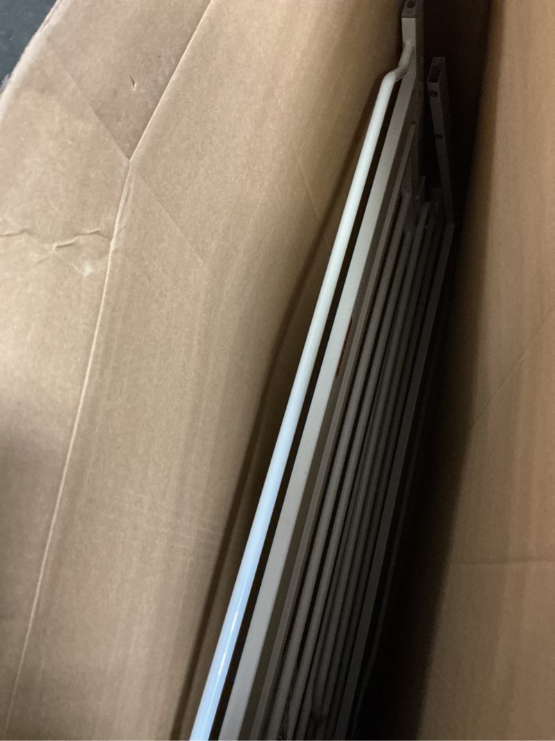 Condition photo showing As Is for Regalo Safety 38" Baby Gate for Doorways & Bottom of Stairs, Pressure Mount Design for Babies, Toddlers & Pets, Tested & Safe for 30 Years, American Designed, American Owned, White White 29-38.5"W x 30"H