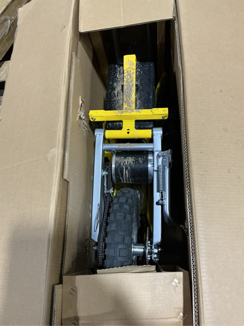 Condition photo showing As Is for razor mx650 dirt rocket electric motocross off-road bike - yellow mx650 yellow