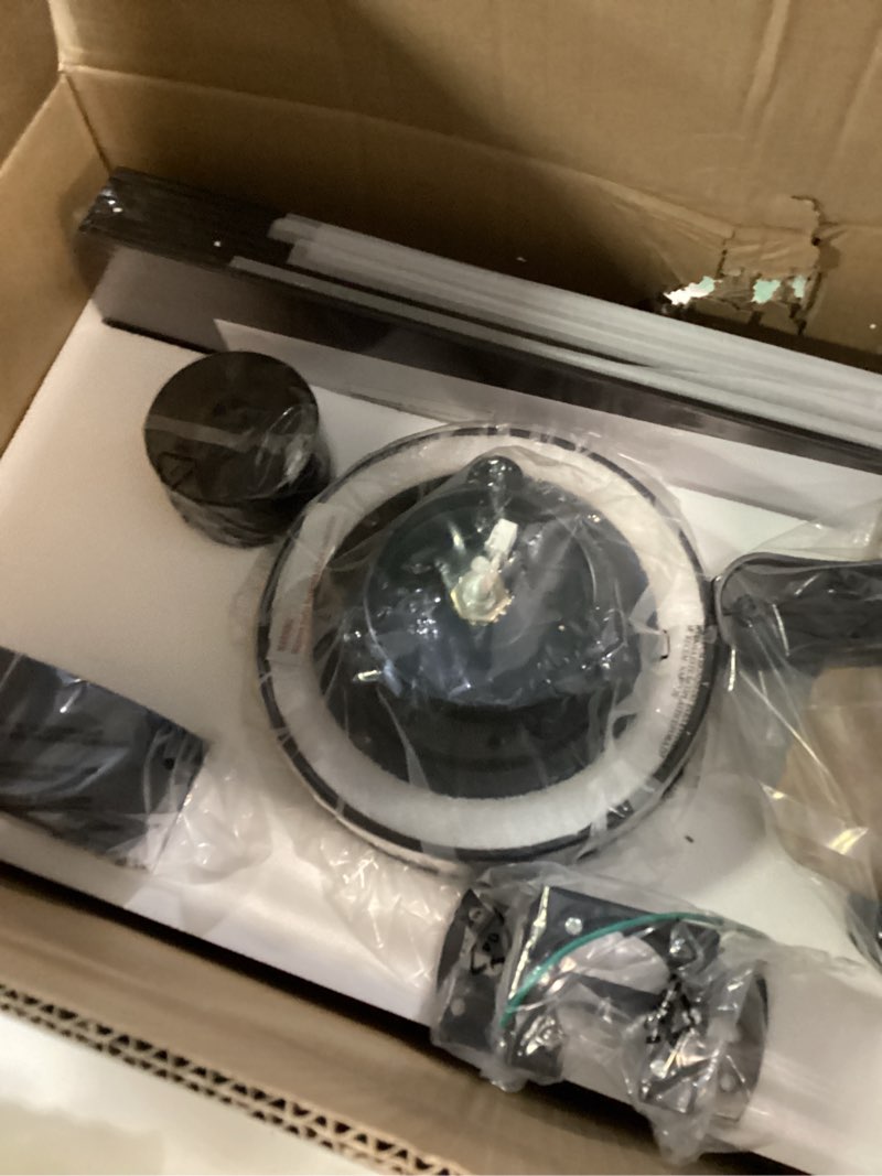 Condition photo showing Good Condition for 72 inch large ceiling fan with remote, indoor/outdoor industrial ceiling fan with large led panel, quiet reversible dc motor, 6-speed, 3cct, black ceiling fans with light for patio, livingroom, garage