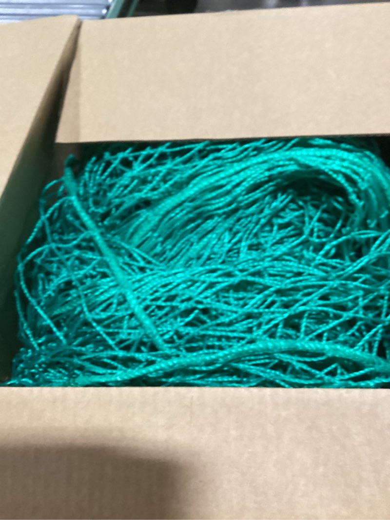 Condition photo showing As Is for satinior 24 x 12 ft heavy duty cargo net truck bed network cover with 18pcs ropes bungee cargo net car sealing network rope for trailer pickup truck