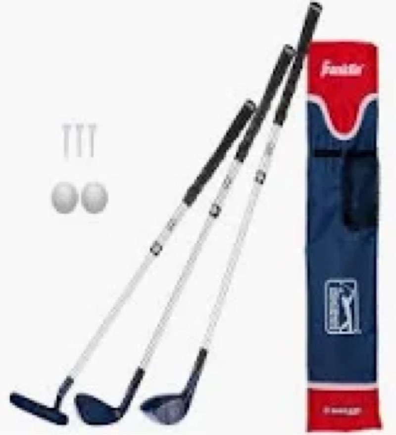 franklin sports pga tour kids golf set - youth adjustable plastic golf club set - kids plastic golf 
