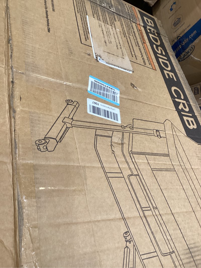 Condition photo showing Good Condition for baby bassinet, 3 in 1 bassinets bedside sleeper, adjustable height bedside sleeper with rocking mode, breathable mesh, storage basket, wheels, easy assemble & folding (gray) grey