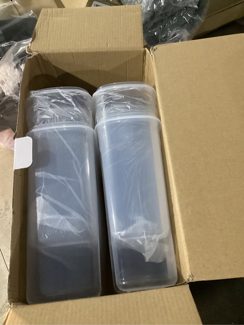 Condition photo showing New/Like New for Cereal Containers Storage Set - 6 Piece Airtight Large Dry Cereal Storage Containers(4 * 4L+2 * 2.5L), BPA Free Dispenser Plastic Cereal Storage Containers with 16 Labels & Pen