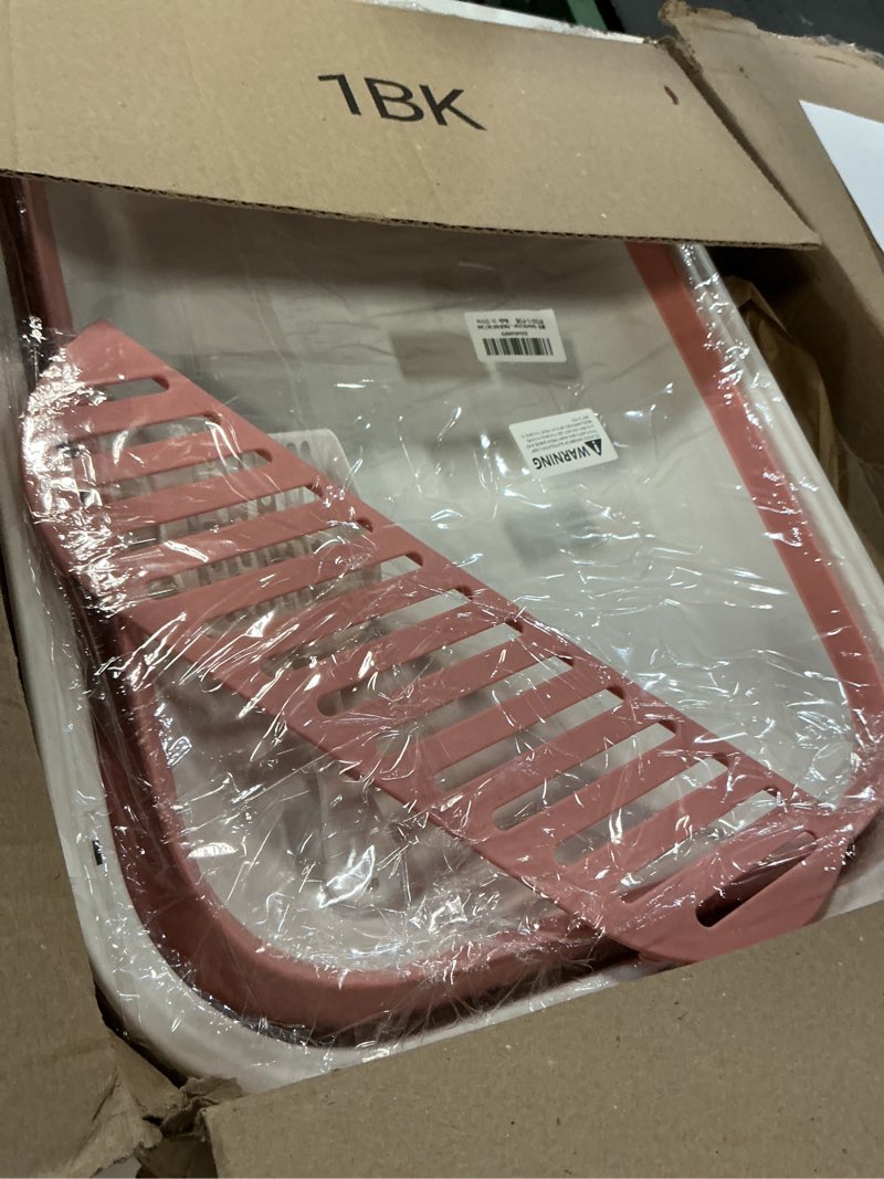 Condition photo showing Good Condition for senior cat litter boxes, collapsible open low entry cat litter pan with scoop travel kitten potty pan foldable pet toilet for sick disabled older elderly cats pink 20.9x15.7x5.7 inch l pink 1pc standard