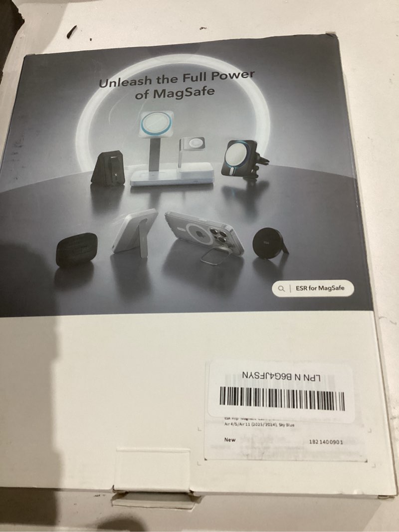 Condition photo showing New/Like New for ESR for iPad Air 11 Inch Case M4/M3/M2 (2026/2025/2024), iPad Air 5th/4th Gen Case (2022/2020), Vertical Stand Cover, Multi Stand Angles, Ultra-Stable Cover with Pencil Holder, Flip Series, Light Blue Sky Blue