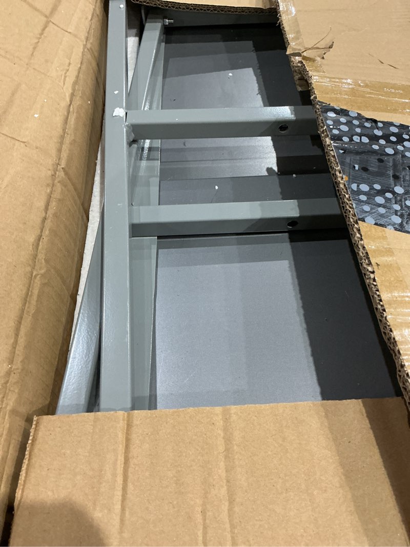Condition photo showing As Is for (used)ironwalls portable charcoal grill outdoor cooking, 32”l x 10”w folded camping barbecue grill with storage shelf, metal kebab skewers, rectangular lamb skewer grill for backyard party picnic travels