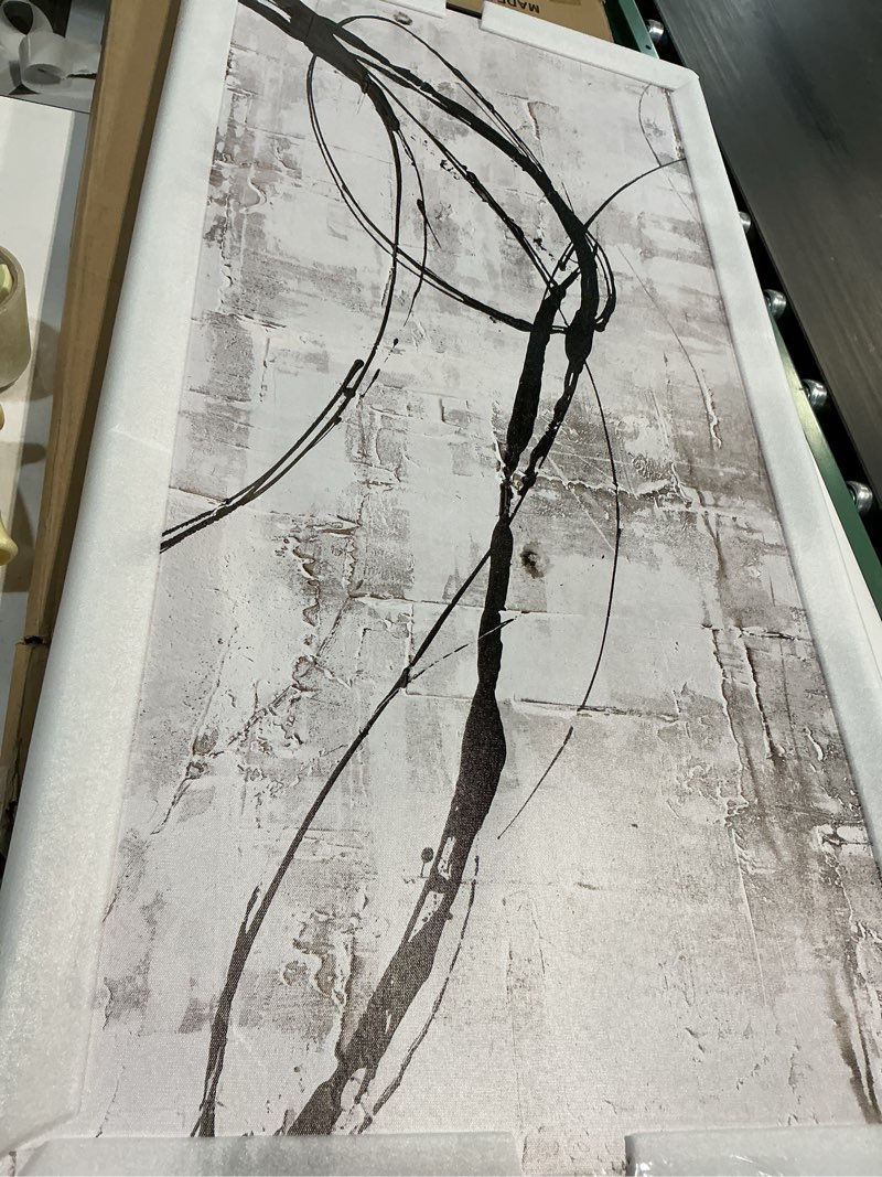 Condition photo showing Good Condition for Abstract Framed Wall Art for Living Room White Pictures Canvas Black Arts Wall Decor Poster Prints A