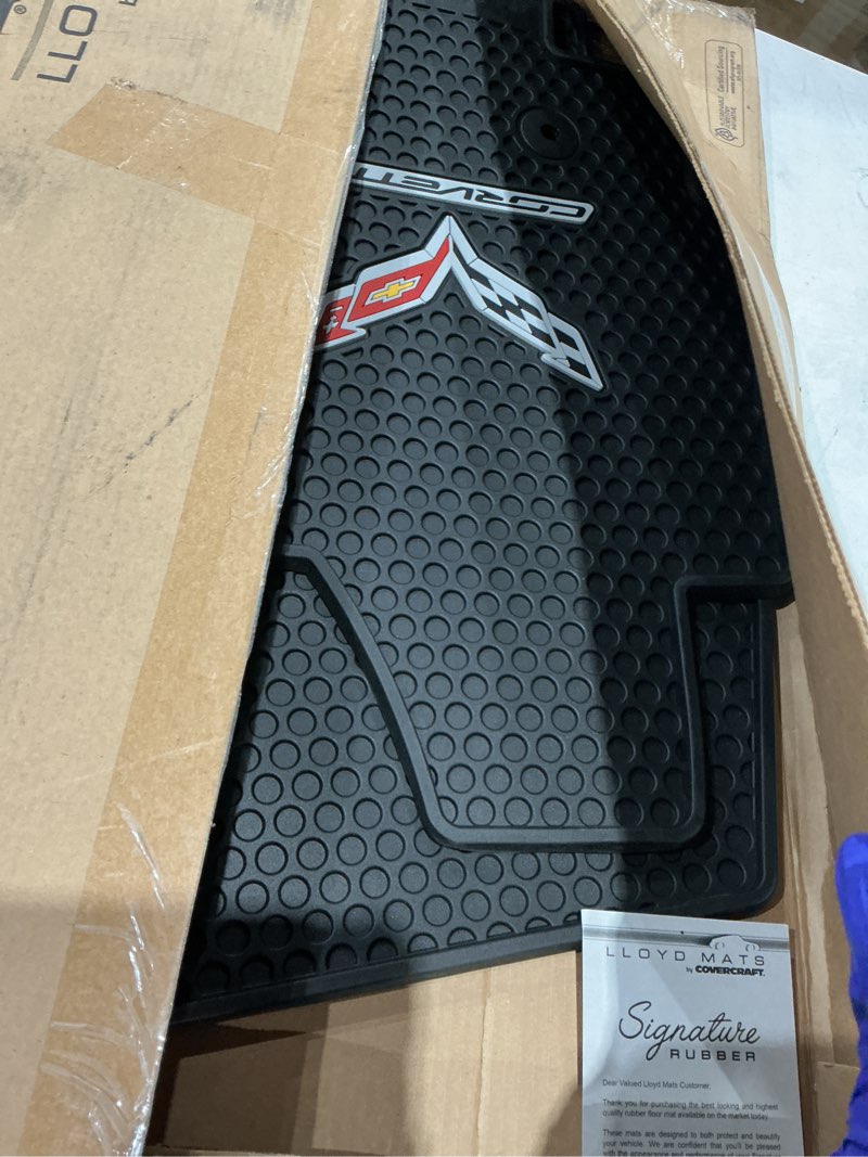 Condition photo showing Good Condition for lloyd mats custom-fit all-weather rubber floor mats for corvette c7 2014-2019 2pc set black 2pc - front mats