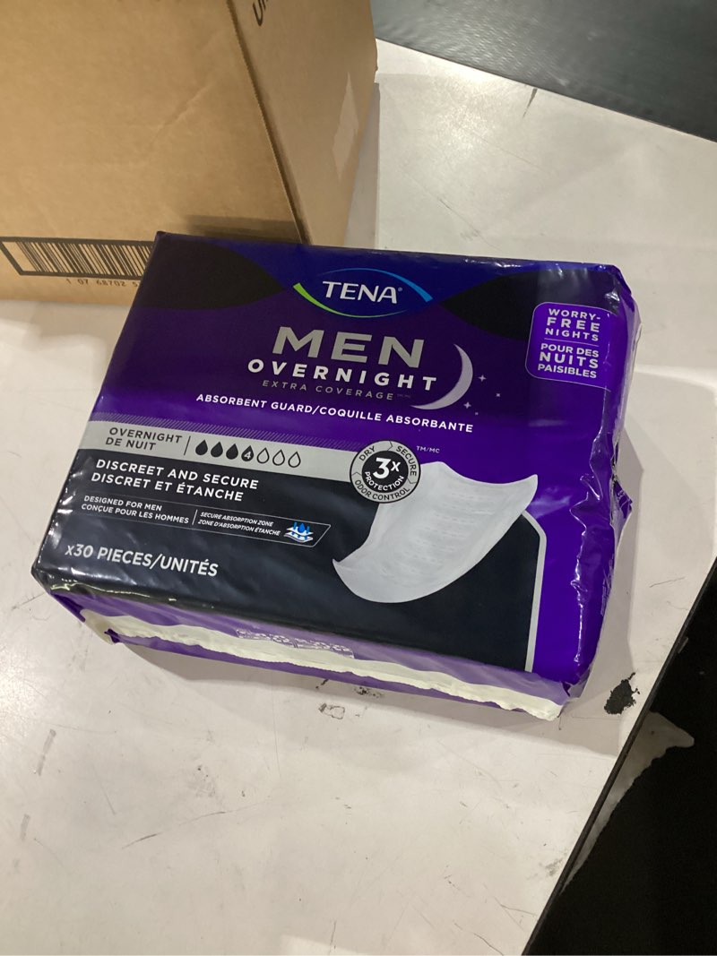 Condition photo showing Good Condition for tena incontinence guards, overnight absorbency & advanced odor protection, incontinence guards for men, 90 ct 90 count