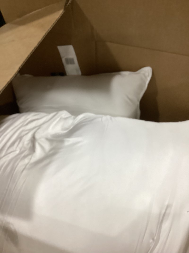 Condition photo showing Good Condition for Serta Down Illusion Soft Hypoallergenic Soft/Medium Bed Pillows for Side, Stomach or Back Sleepers (2 Pack), King, White White King Soft/Medium