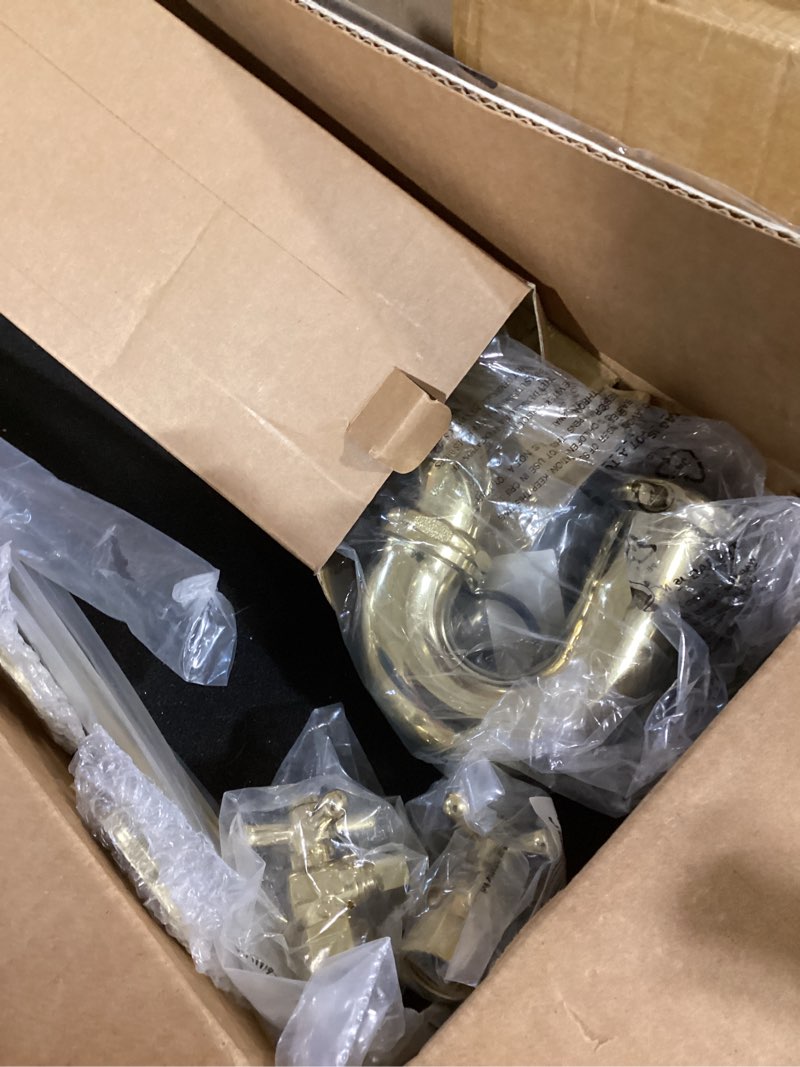 Condition photo showing Good Condition for Kingston Brass KPK202 Gourmet Scape Plumbing Supply Kit with 1-1/2" P-Trap - 1/2" IPS Inlet x 3/8" Comp Oulet, Polished Brass