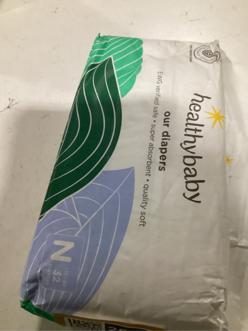 Condition photo showing Good Condition for our diapers | the first ewg verified & microbiome-friendly diaper | 12-hour leak protection | made with organic cotton & plant-derived materials | totally chlorine free | size nb (<10 lbs) 32 count size n 32 count