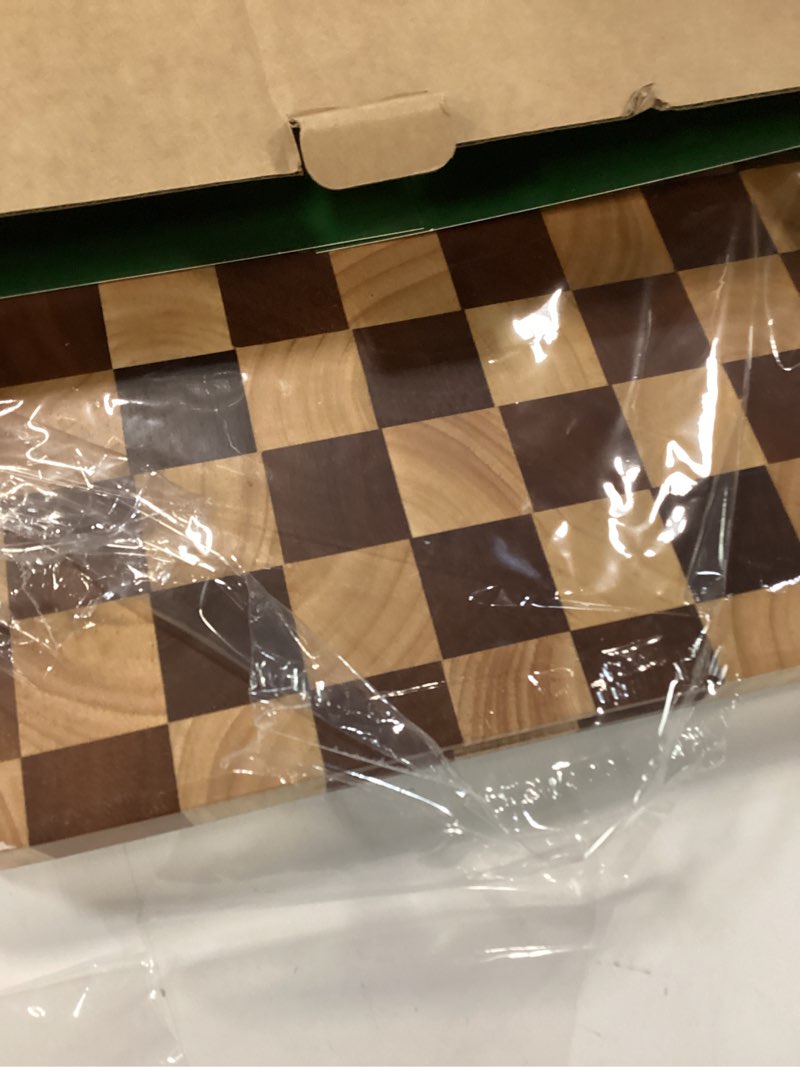 Condition photo showing Good Condition for checkerboard cutting board 3-pc set, solid wooden chopping board, acacia wood cutting board for kitchen with holder with deep juice grooves & built-in handles, for meat, vegetables and fruits