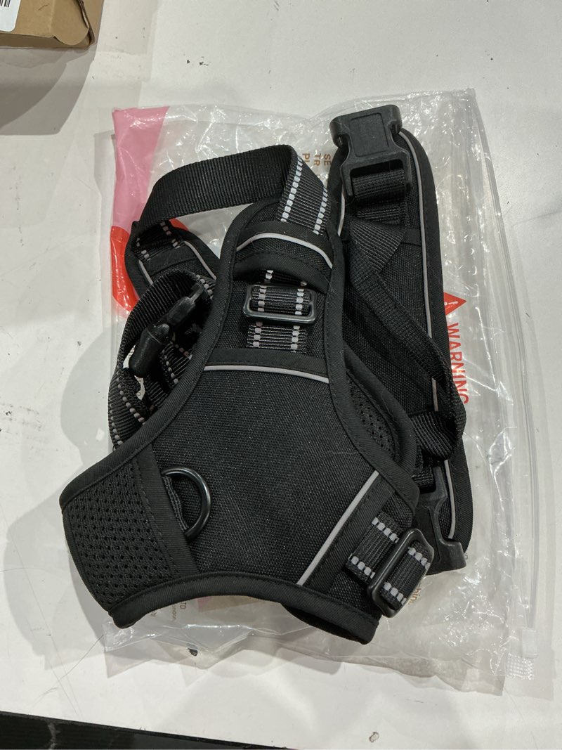 Condition photo showing Good Condition for rabbitgoo dog harness no pull with 2 leash clips, adjustable soft padded, reflective oxford no choke pet vest with easy control handle for large dogs, black, l large black