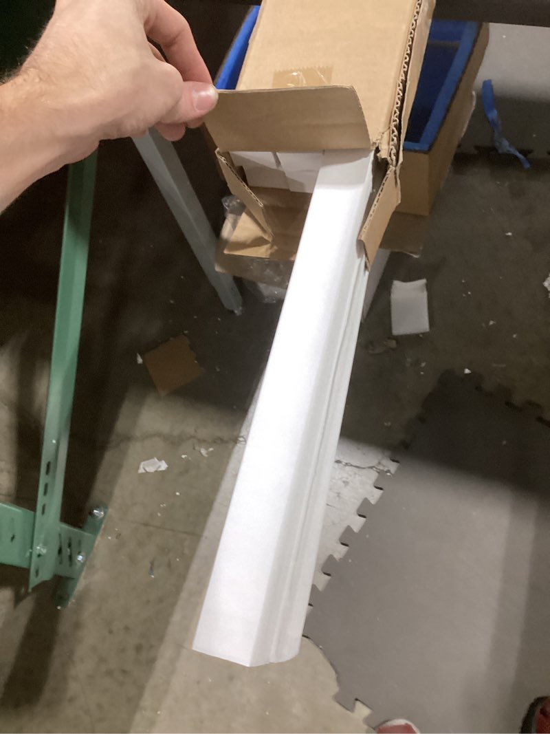 Condition photo showing As Is for Kigley 12 Pack Filtering Temporary Blinds for Windows, 48 x 71 Inch Cordless Pleated Light Filtering Shade Self Adhesive Pleated Window Shade Fabric, Easy to Cut and Install, with 24 Clips (White) White 48 x 71 Inch INCOMPLETE 