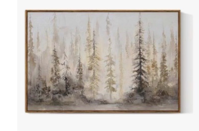 viyyiea large framed canvas wall art, 24x36 inch abstract forest landscape art print, neutral wall d