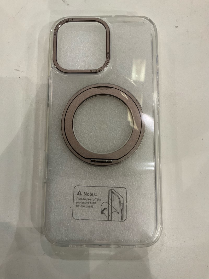 Condition photo showing New/Like New for ZHK 360° Rotatable Ring for iPhone 16 Case Magnetic, [Military Grade Drop Proof] [Translucent Frosted Back Panel] Slim Non-Slip Matte Phone Case for iPhone 16 6.1'', Gold Gold iPhone 16 6.1 inch