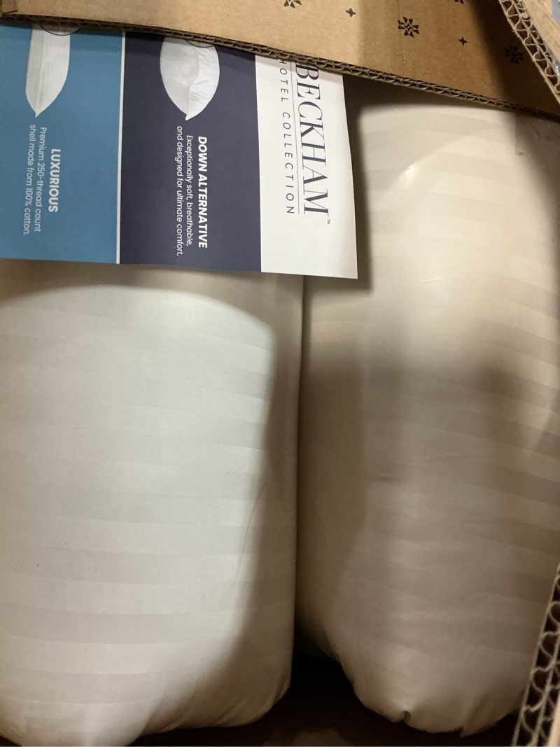 Condition photo showing New/Like New for beckham hotel collection bed pillows king size set of 2 | down alternative pillow for back, stomach or side sleepers king white