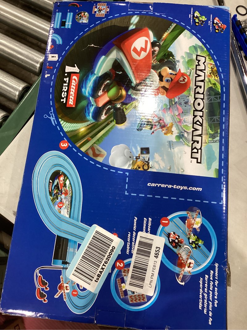 Condition photo showing Good Condition for Carrera First Nintendo Mario Kart Slot Car Race Track - Includes 2 Cars: Mario and Yoshi - Battery-Powered Beginner Toy Racing Set for Kids Ages 3 Years and Up