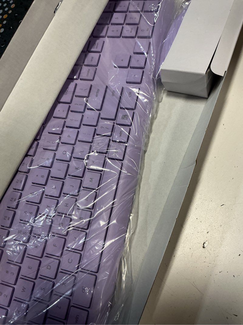 Condition photo showing Good Condition for wireless keyboard and mouse combo, full size silent ergonomic keyboard and mouse, long battery life, optical mouse, 2.4g lag-free cordless mice keyboard for computer, mac, laptop, pc, windows(purple)