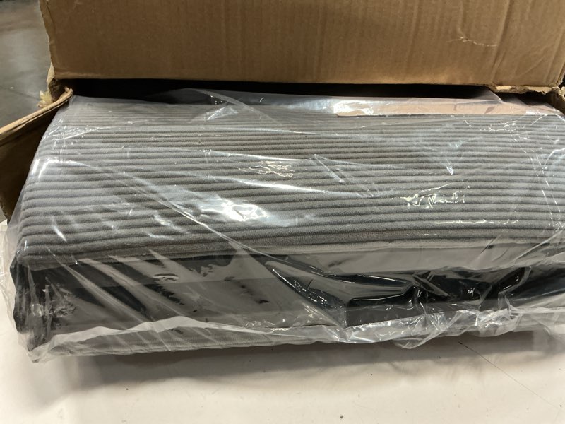 Condition photo showing New/Like New for veehoo dog ramp for bed couch height adjustable from 17" to 23", foldable stairs for dogs to get on bed 17" extra wide, portable pet doggie steps indoor with non slip pad, support up to 150 lbs gray 48"l x 17"w x 23"h