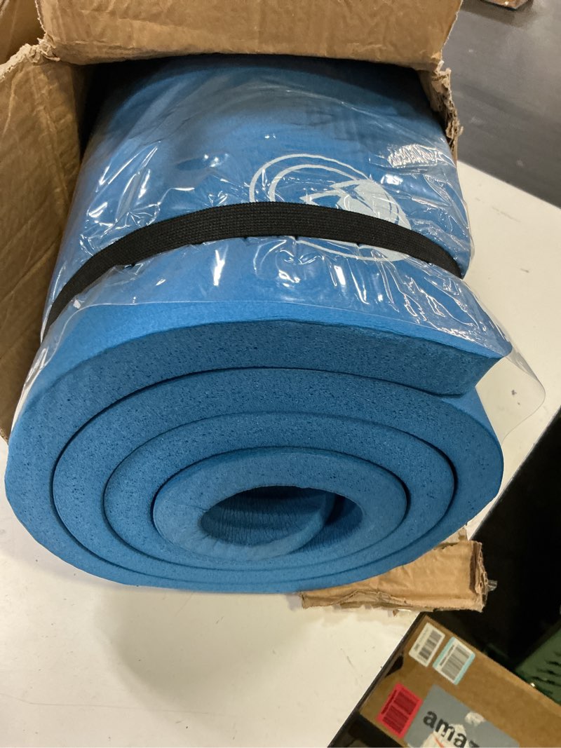 Condition photo showing Good Condition for foam sleeping pad for camping - 1.25-inch-thick waterproof sleep pad with carry straps for cots, tents, or sleepovers by wakeman outdoors (black) blue 1 pack