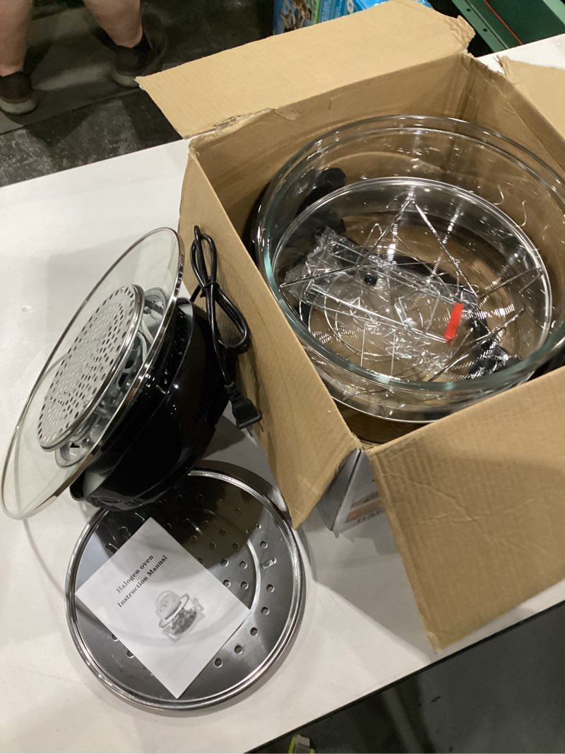 Condition photo showing Good Condition for 20l 8-in-1 turbine light wave oven?glass air fryer, 360 ° circulating heating, high-precision glass body, healthy kitchen baking, toaster, broiler, toaster, steamer, and grill (8)