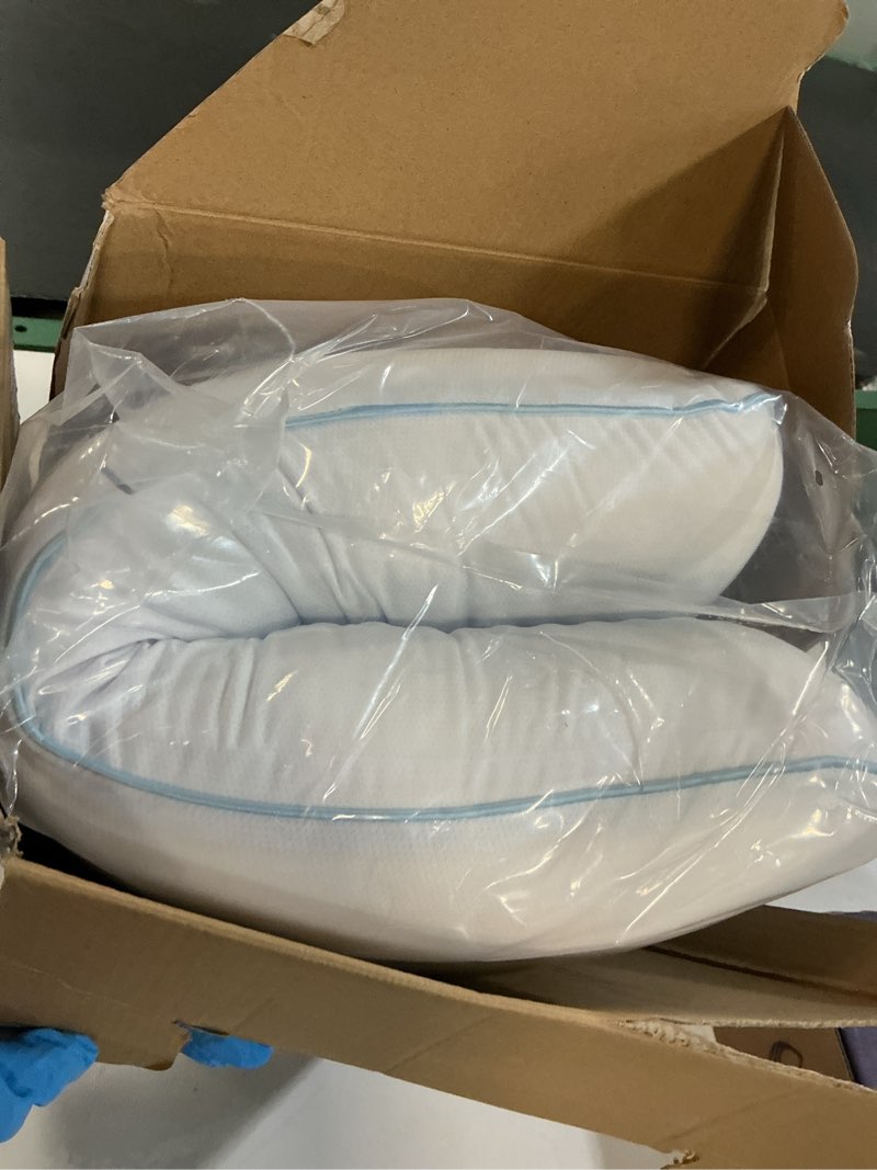 Condition photo showing Good Condition for cool gel cooling pillow for sleeping, standard size cooling memory foam pillow for hot sleepers, reversible ergonomic design, pressure relief, spine alignment, side, back contouring support