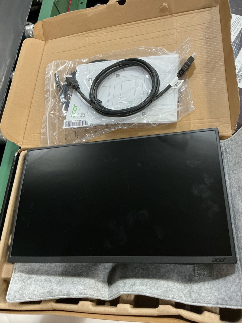 Condition photo showing As Is for acer portable monitor | 15.6" fhd ips | adaptive-sync support (freesync compatible) | slim design | external monitor for laptop pc/mac | 2 x usb 3.1 type-c port, hdmi 1.4 & audio out | pm161q b1bmiuux home/office