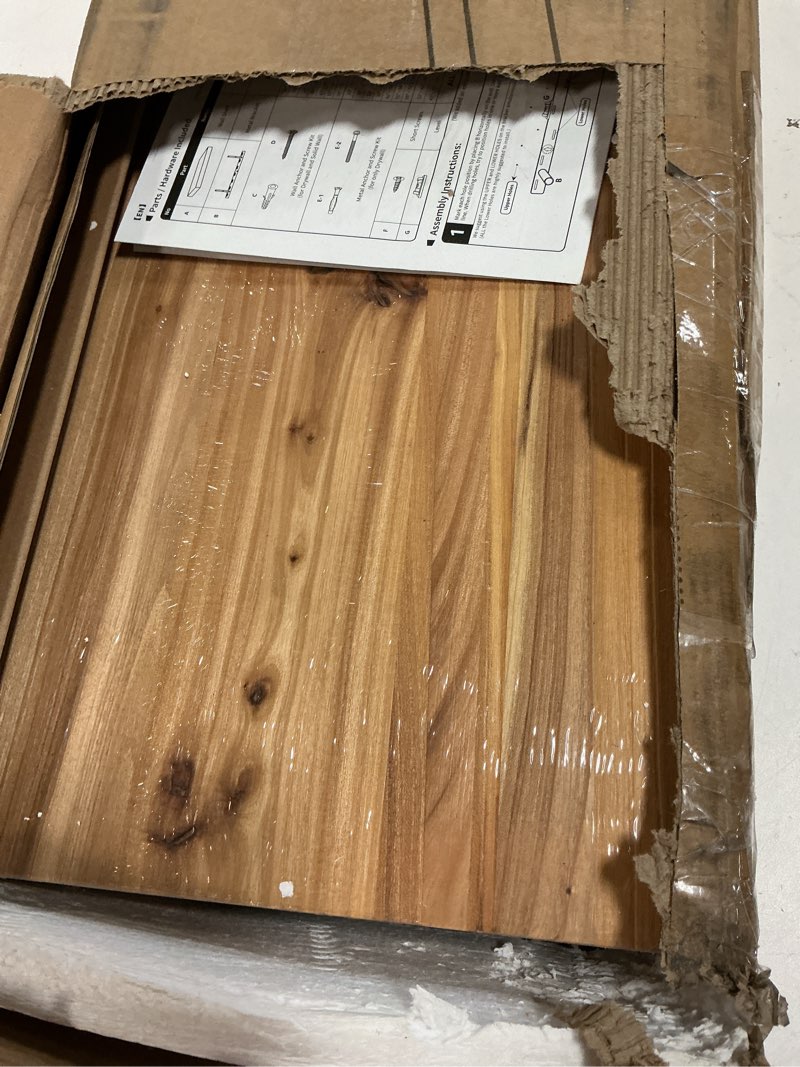 Condition photo showing Good Condition for floating shelves for wall, 36"x9.3" rustic solid live-edge elm wood wall shelves, heavy-duty floating shelves with invisible brackets, set of 2 for living room, bedroom, and kitchen, natural finish natural finish live edge, 36"w, 2packs
