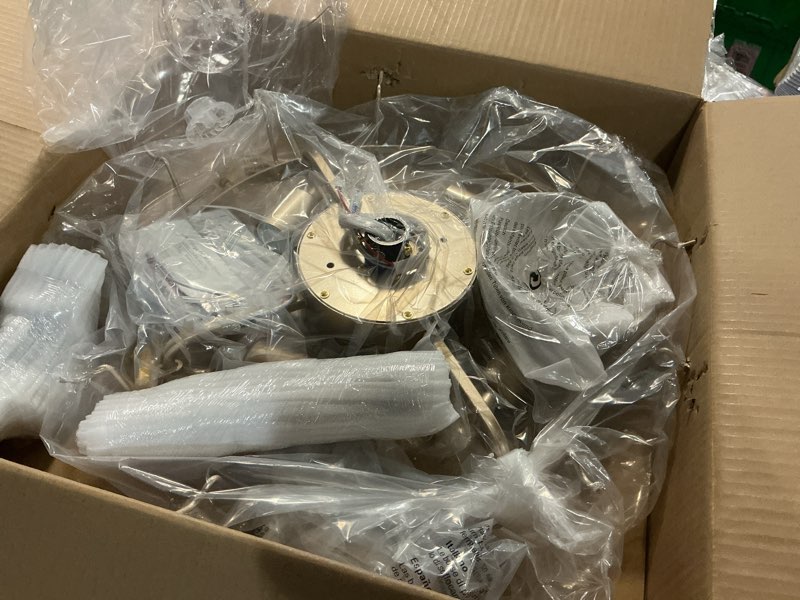 Condition photo showing Good Condition for 20'' fandelier ceiling fans with lights, gold caged ceiling fan with remote low profile, 6 speed and petal, modern semi flush mount ceiling fan for bedroom, living room, nursery flower