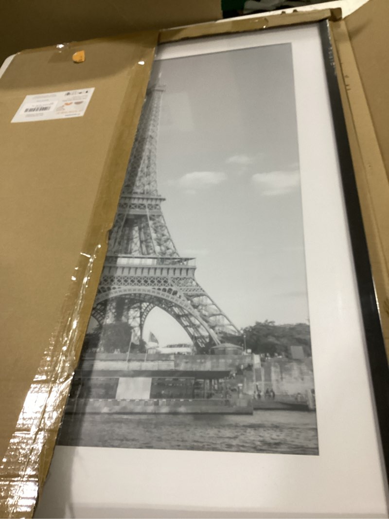 Condition photo showing As Is for upsimples 24x36 poster frame, display pictures 20x30 with mat or 24 x 36 without, wall hanging picture frames, black, 1 pack black 24x36