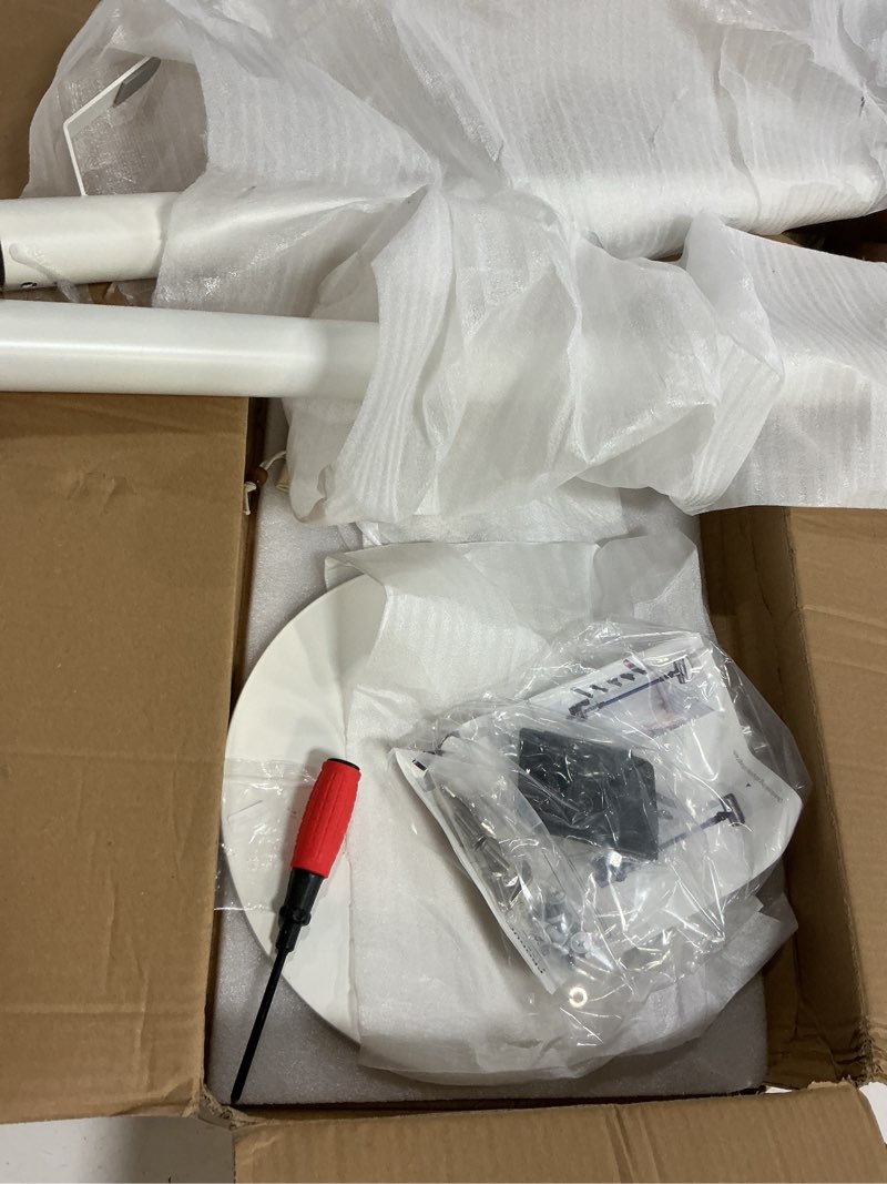 Condition photo showing Good Condition for xigoo freestanding vacuum stand holder compatible with v15 detect, v11 v10 v8 v7 v6 cordless vacuum cleaners, floor docking station metal organizer bracket with 5 hooks, white white 5 hooks